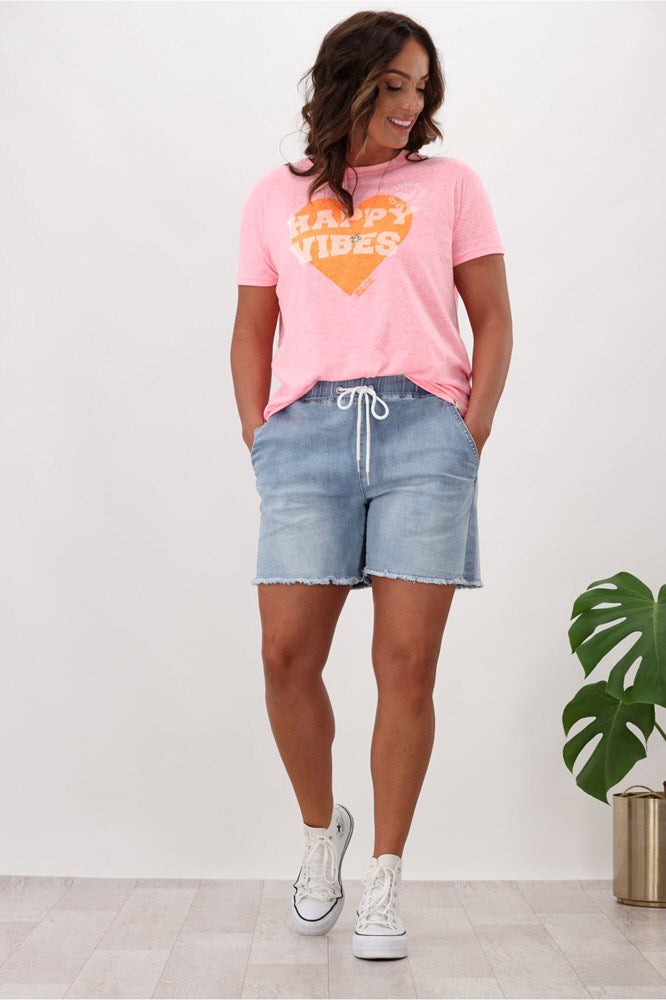 Shine On Label Billie Elasticated Denim Short