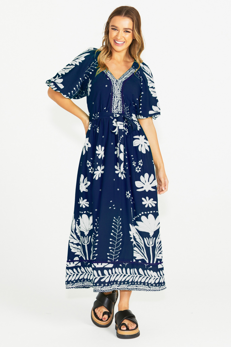 Sass Lyndel Dress Navy Floral
