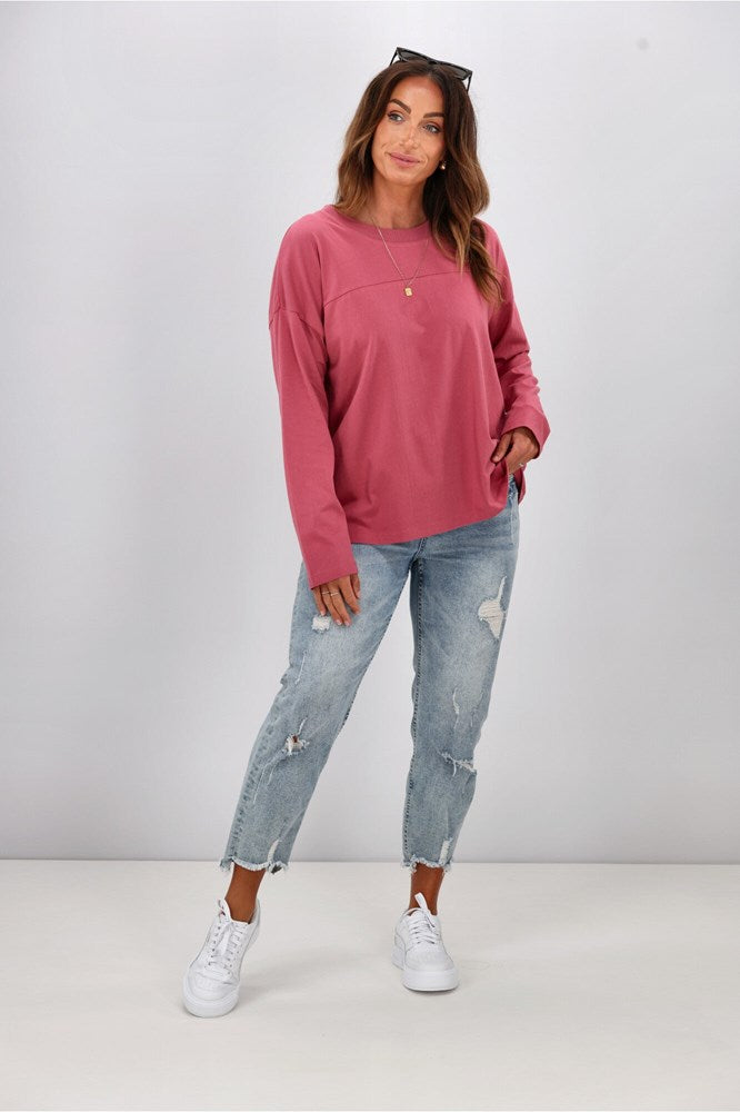 Shine On Essentials Long Sleeve Dusty Rose