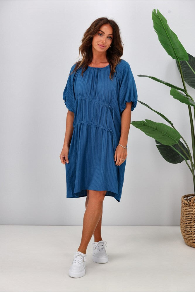 Shine On Label Essex Tie Detail Dress Blue