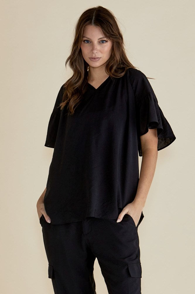 Betty Basics Vivienne Blouse Black