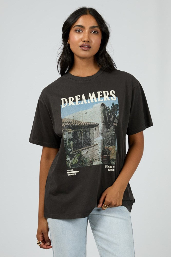 All About Eve San Diego Dream Oversized Tee Washed Black