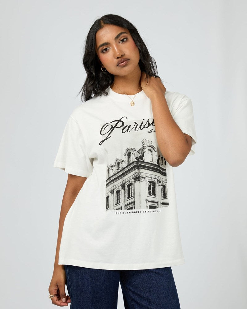 All About Eve Parisien Oversized Tee Vintage White
