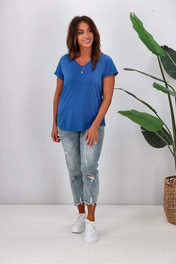 Shine On Essentials V Tee Cobalt Blue
