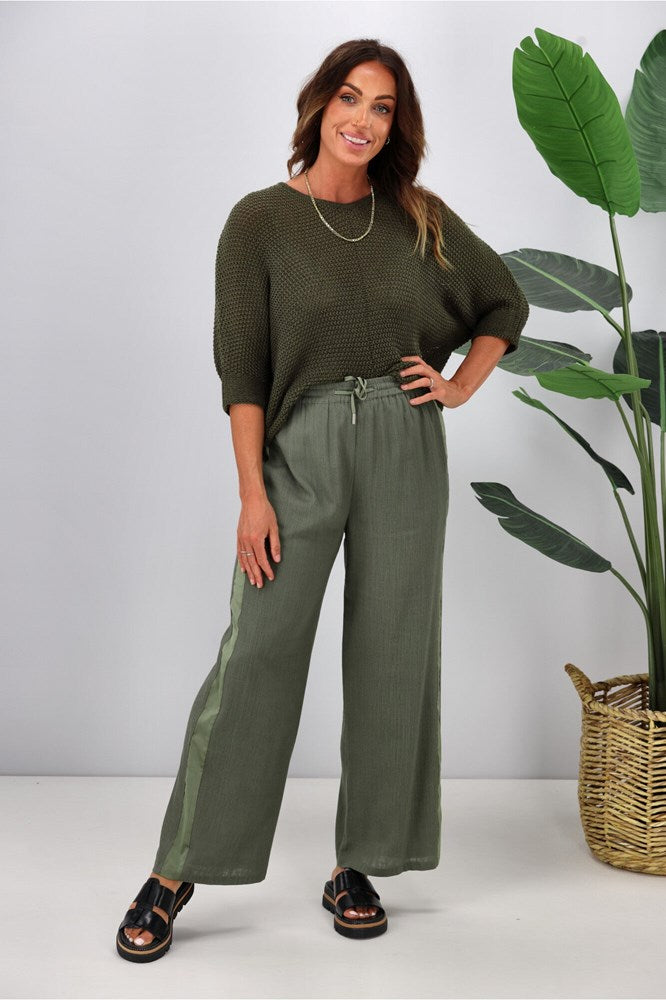 Jane James Lila Lurex Knit Top Olive