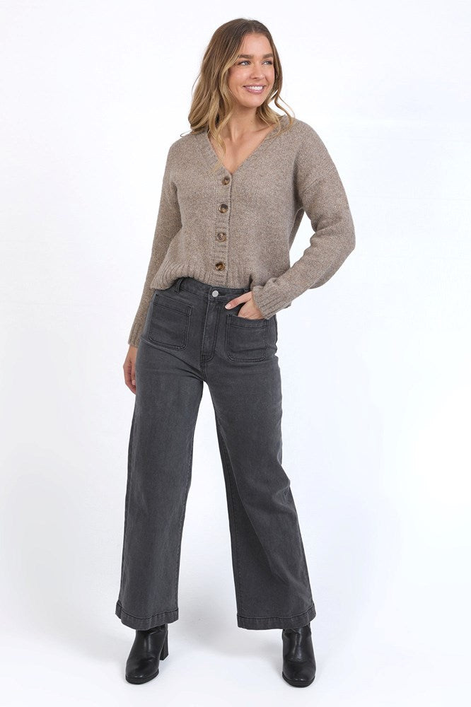 Foxwood Sarah Wide Leg Jean Washed Black