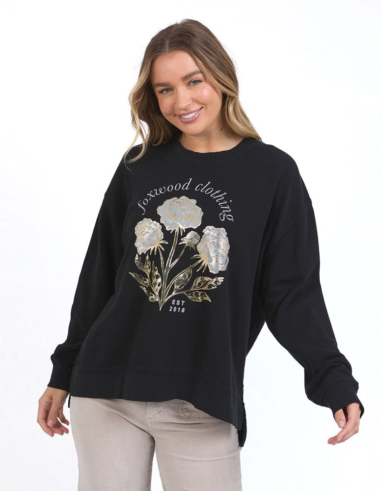 Foxwood Golden Rose Crew Washed Black