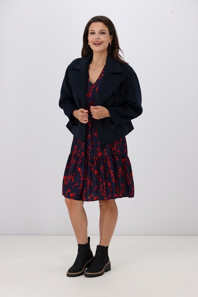 Gloss The Label Leigh Balloon Sleeve Dress Sumac Floral