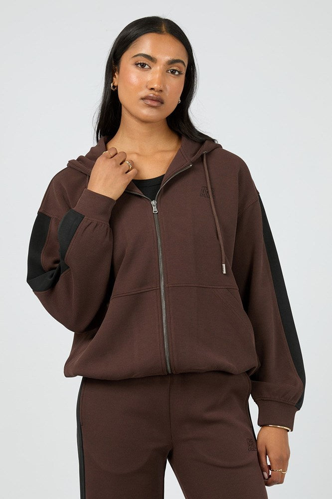 All About Eve Lounge Zip Hood Brown