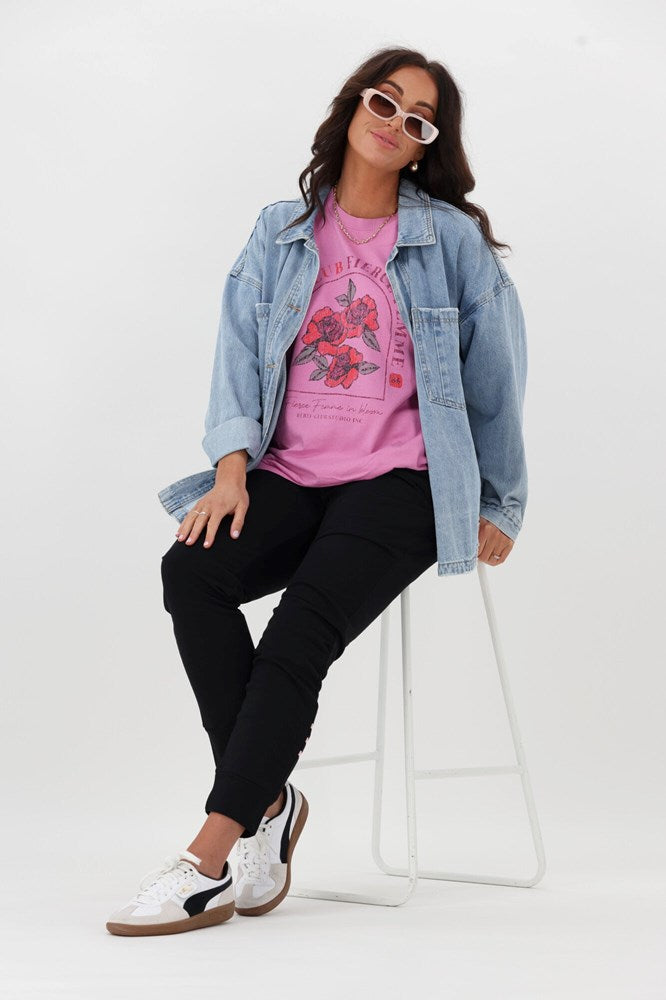 Rebel Club Kickback Pant Black Pink