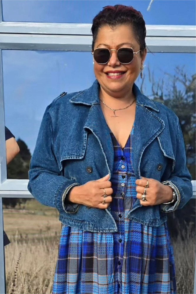 Shine On Label Mercedes Cropped Denim Trench