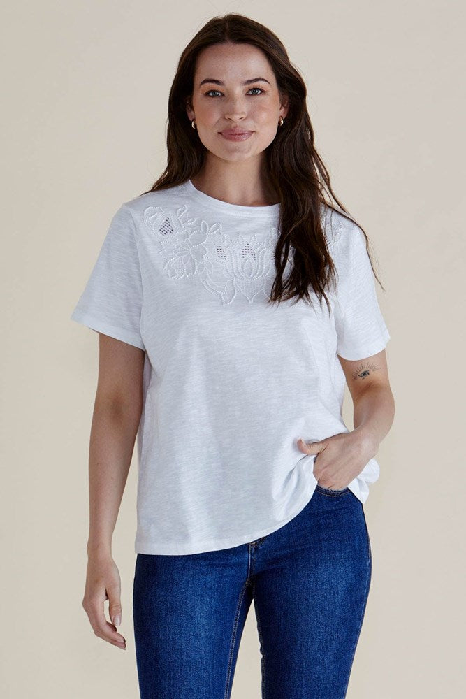 Betty Basics Arabella Lace Tee White
