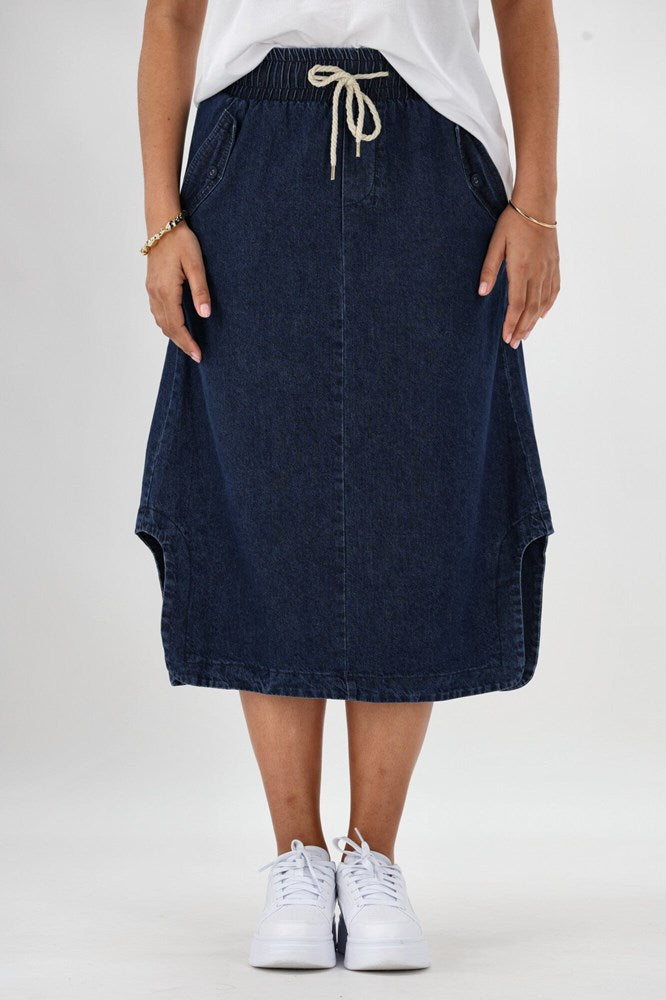 Betty Basics Lizbeth Denim Skirt Blue Wash