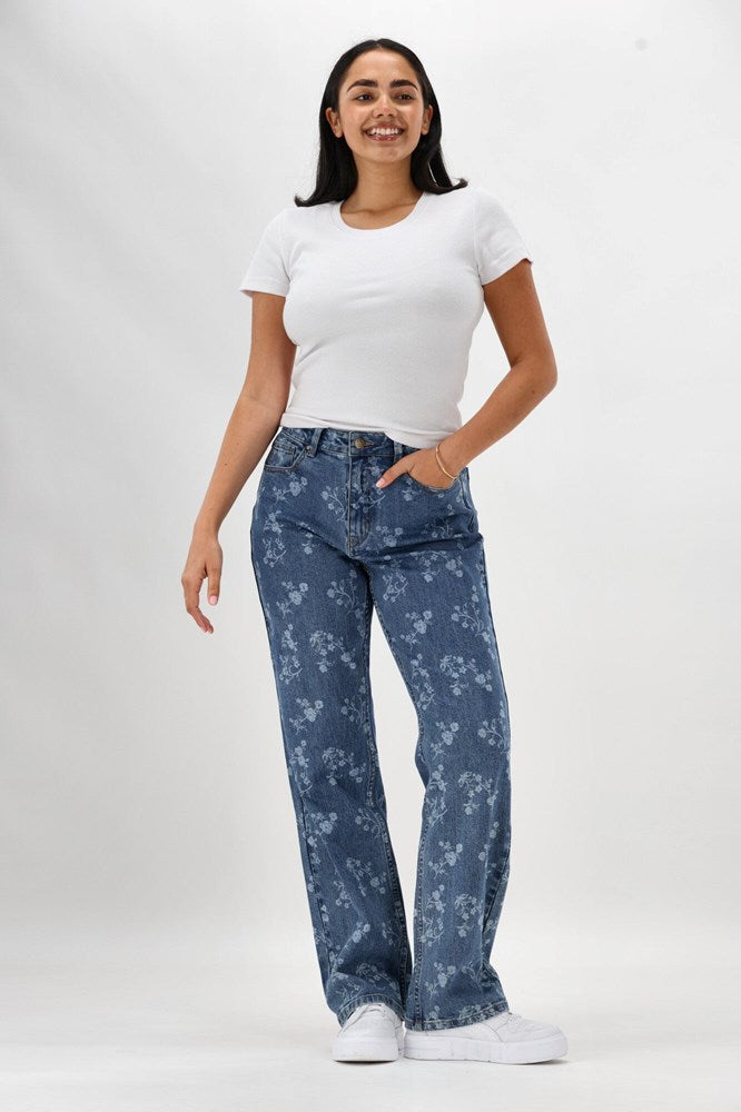 Shine On Label Drew Jean Floral Print