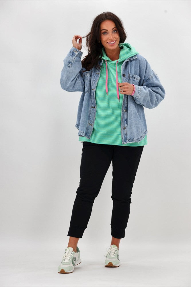 Rebel Club Lucy Striped Hoodie Green