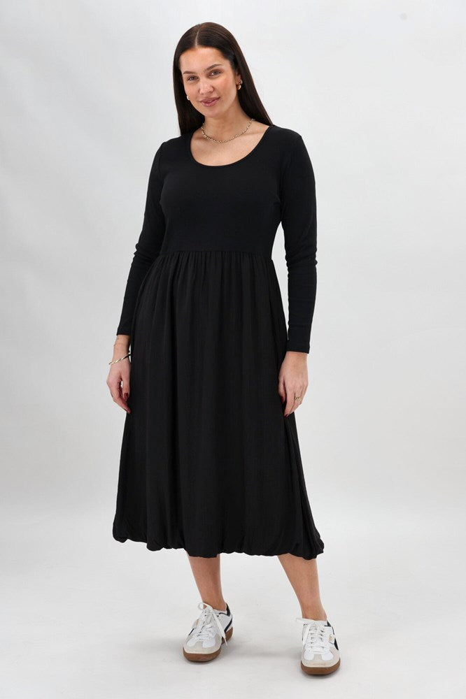 Shine On Label Bryonnie Bubble Hem Dress Black