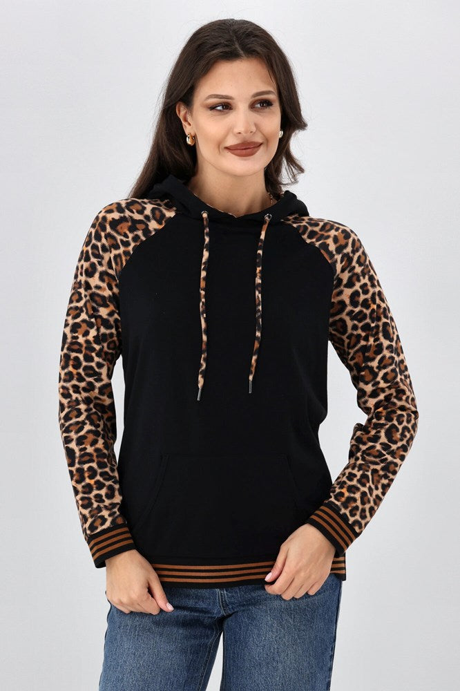 Shine On Label Chelsea Floral Print Hoodie Animal Print