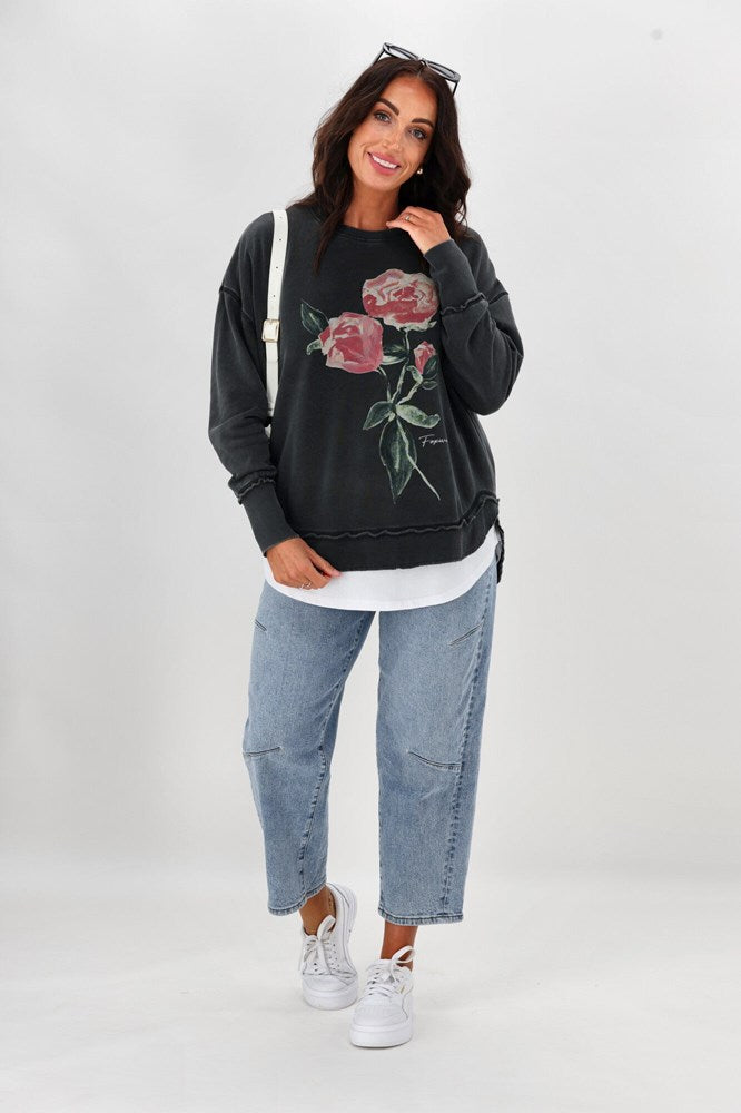Foxwood Rosie Crew Washed Black