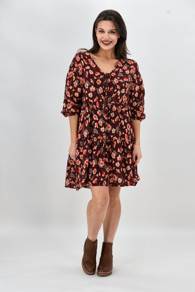 Sunday Boho Blossom Dress Merlot