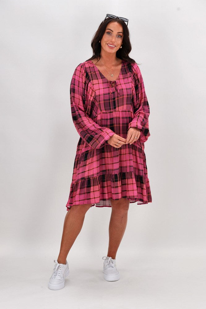 Sunday Boho Neale Dress Pink Gingham