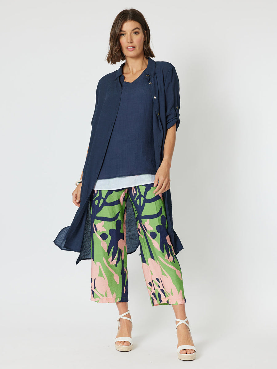 Clarity Long Duster Shirt Navy