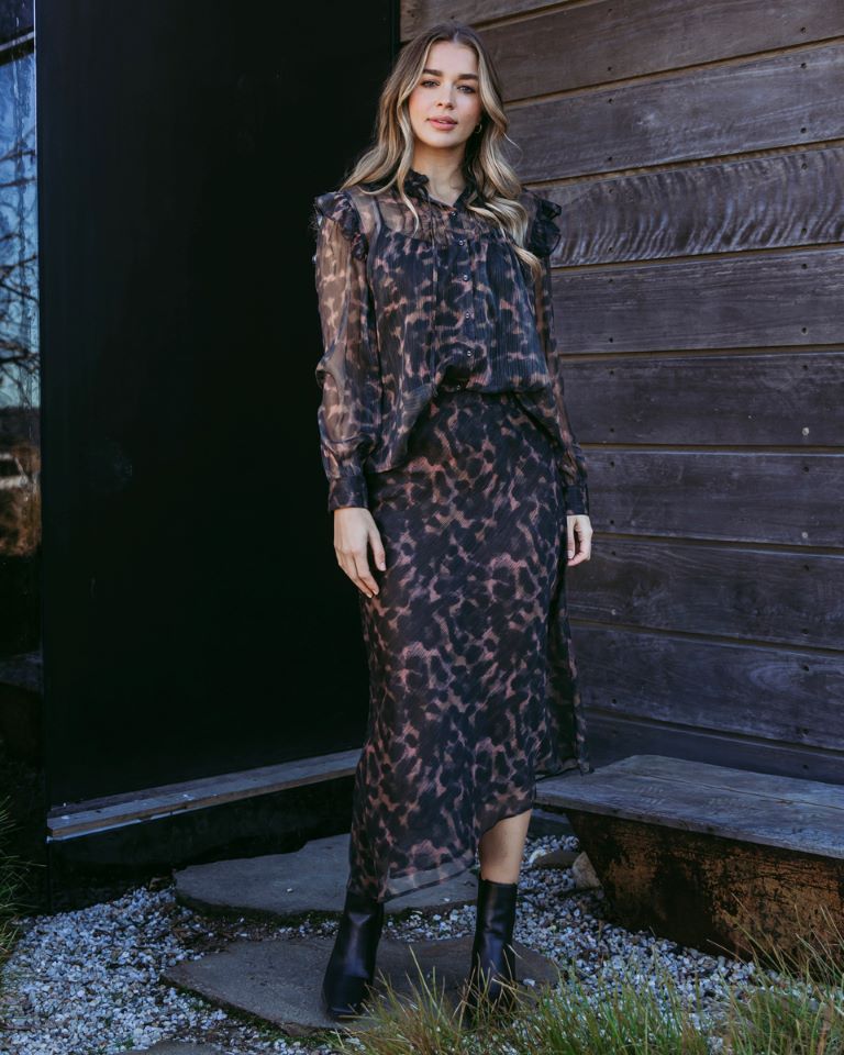 Foxwood Tulliana Leopard Skirt Leopard Print