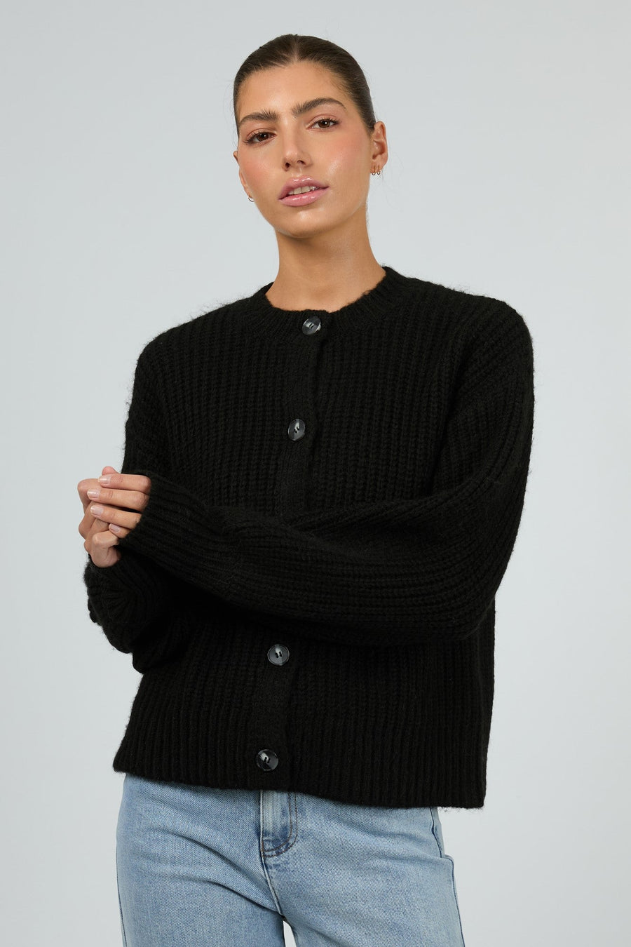 Silent Theory Mari Knit Cardigan Black