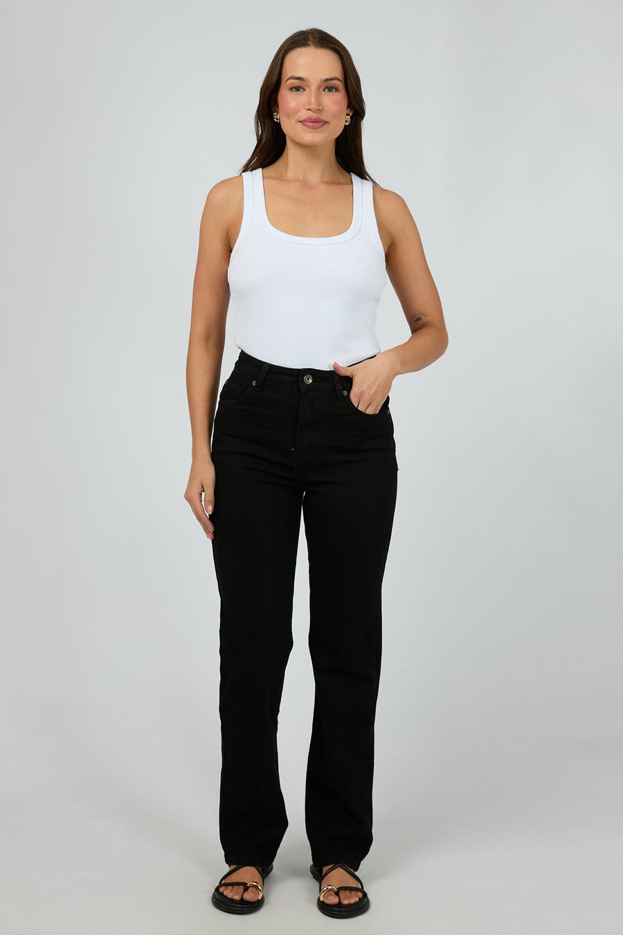 Silent Theory Mila Comfort Straight Jean Black
