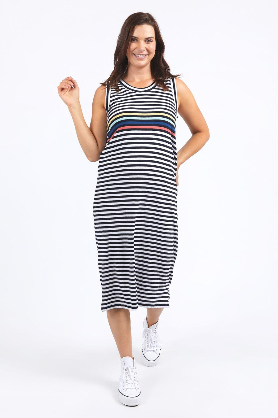 Elm Lyric Tank Dress Navy And White Stripe