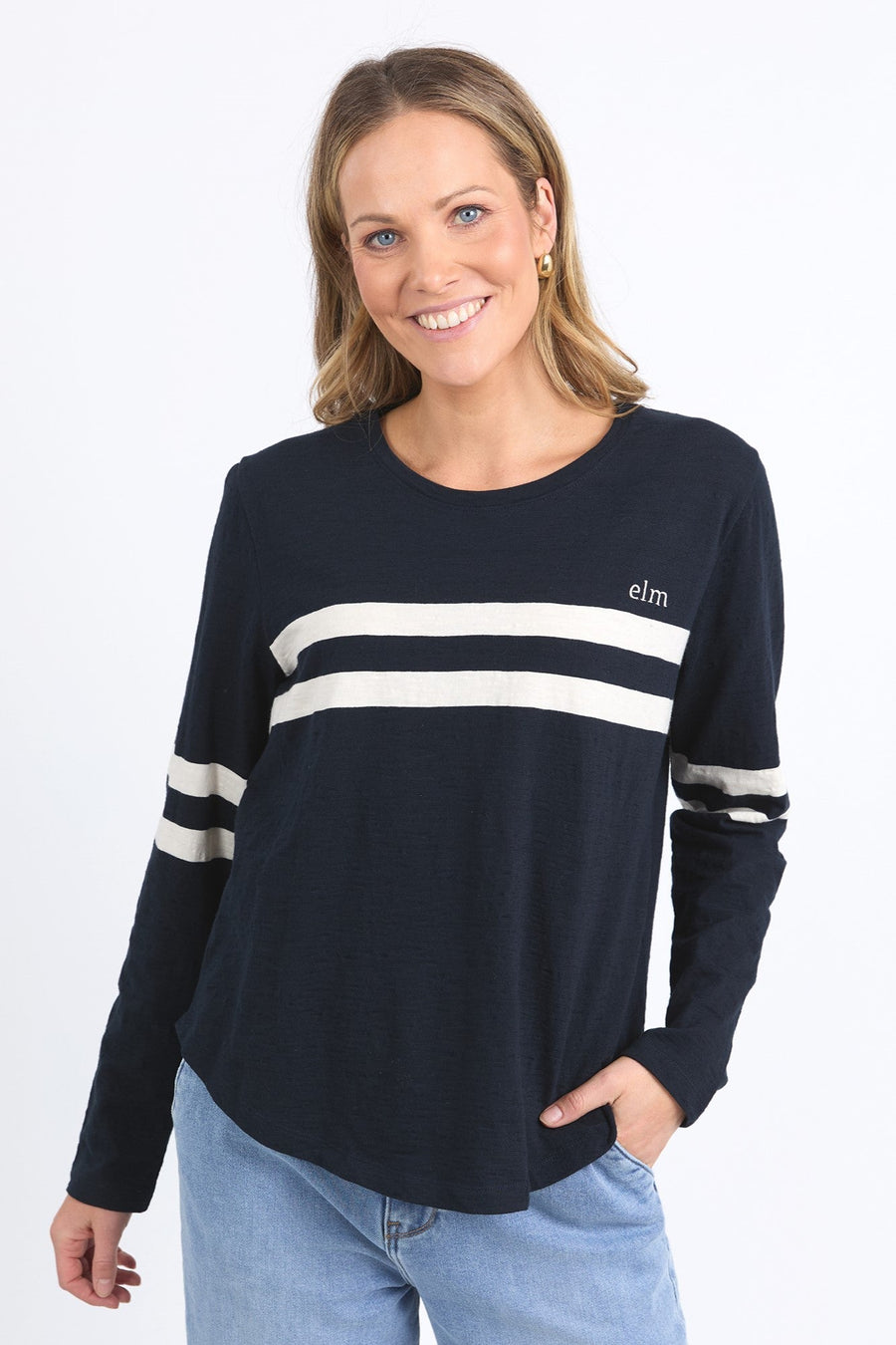 Elm Adora Long Sleeve Tee Navy