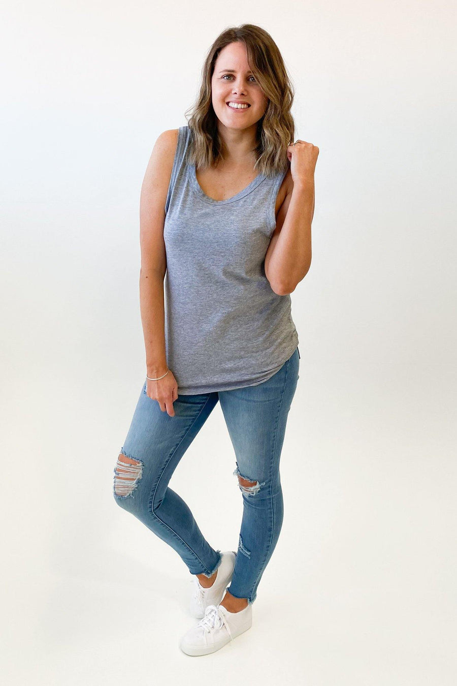 AS Colour Sunday Singlet Grey Marle