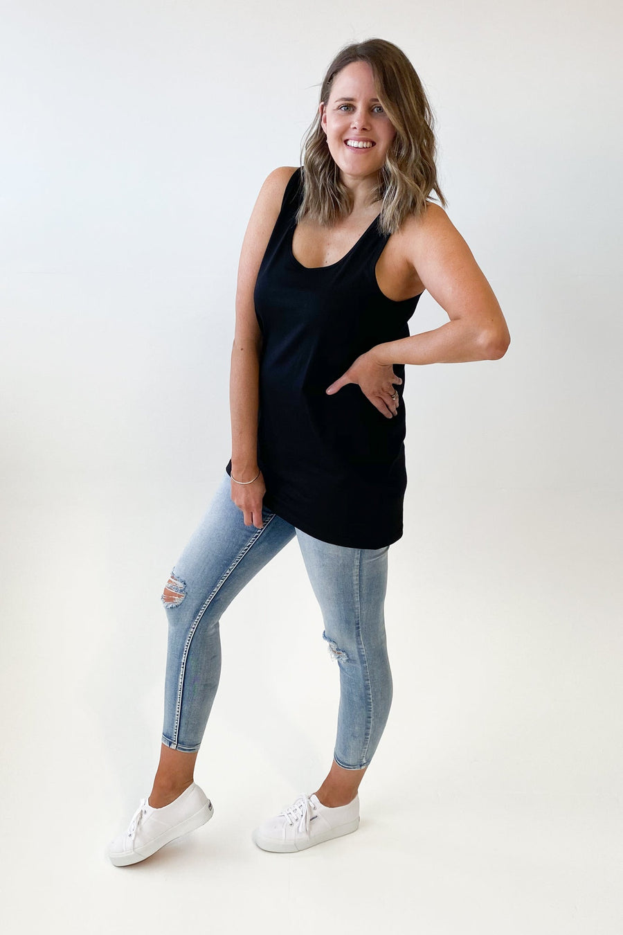 AS Colour Tulip Singlet Black