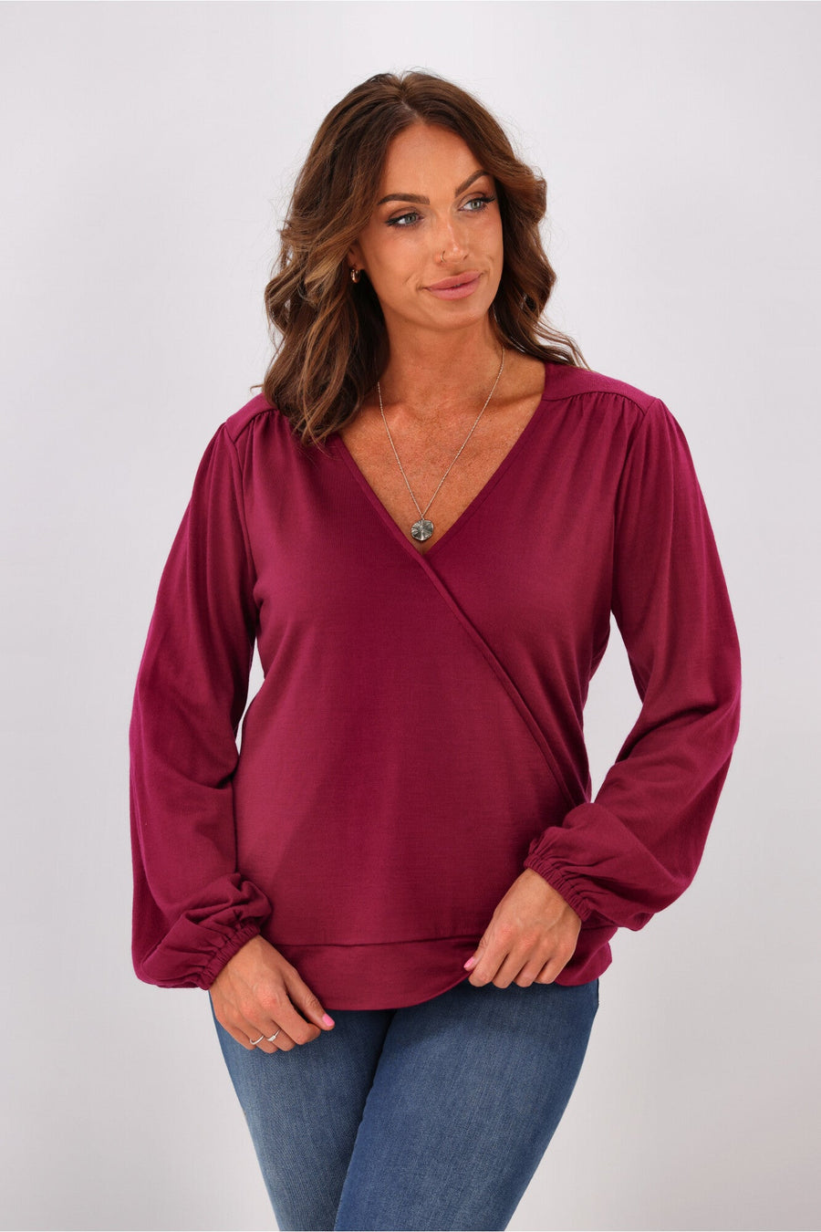 Alpine by Shine On Petra Crossover Merino Top Orchid