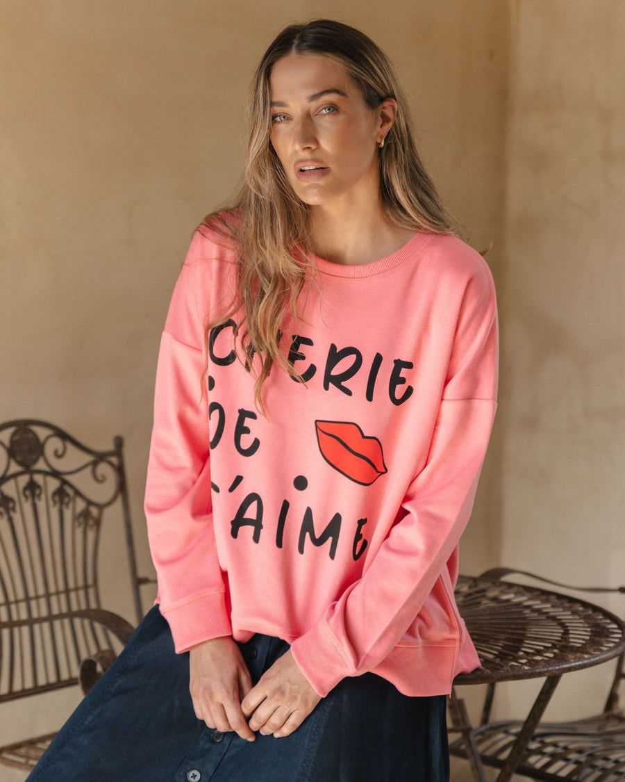 Betty Basics Sonya Sweat Love Print