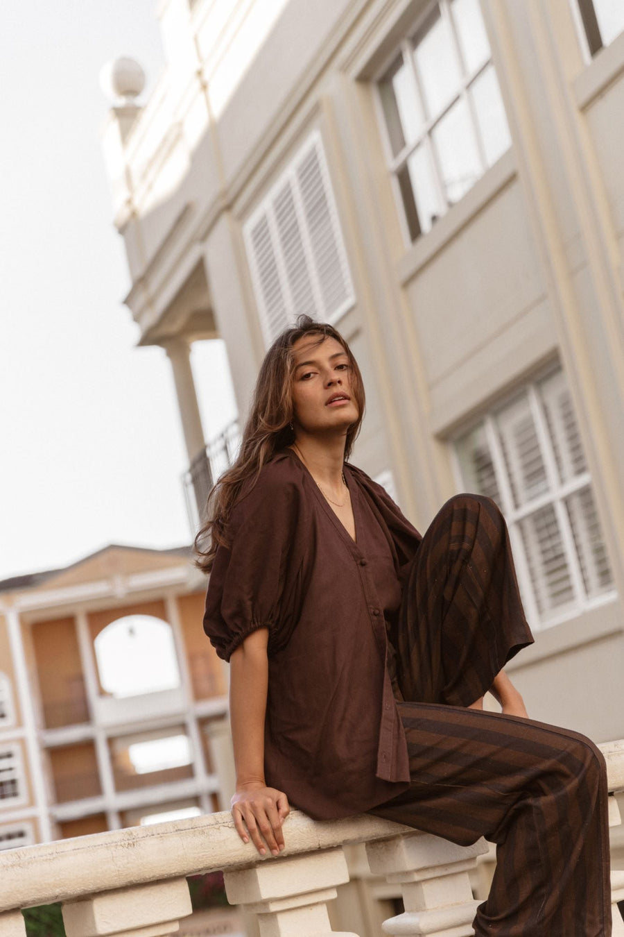 Betty Basics Asher Blouse Chocolate