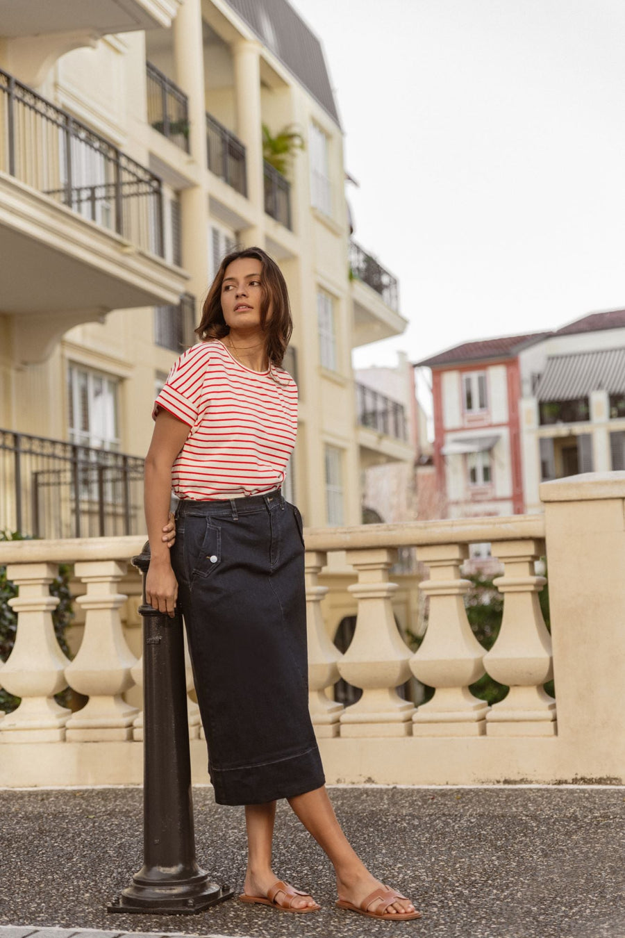 Betty Basics Willa Tee Red Stripe