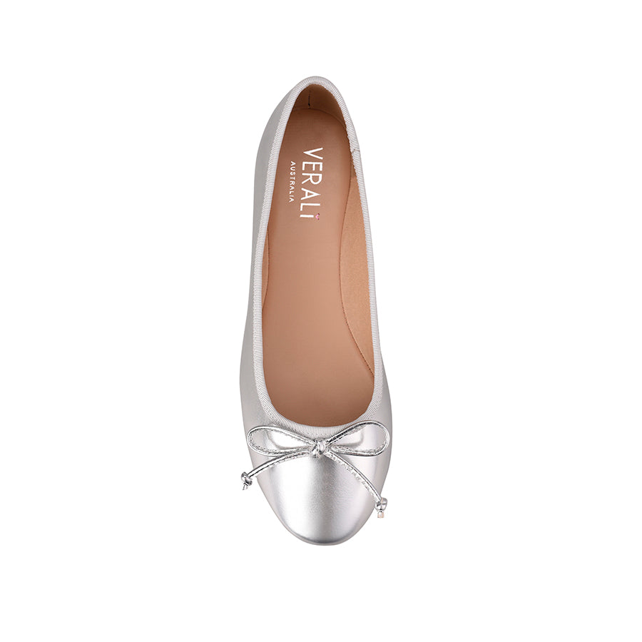 Verali Ballerina Ballet Flats Silver Smooth