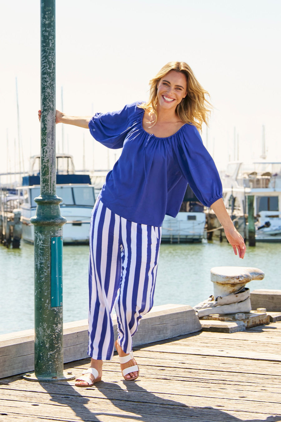 Betty Basics Camilla Blouse Blue