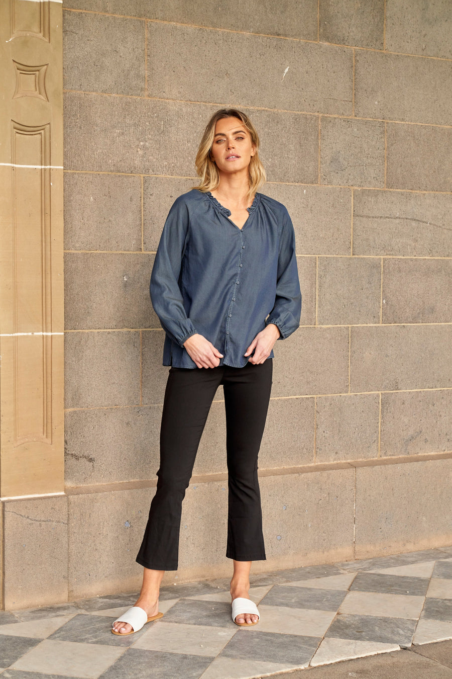 Betty Basics Edwina Bengaline Split Leg Pant Black