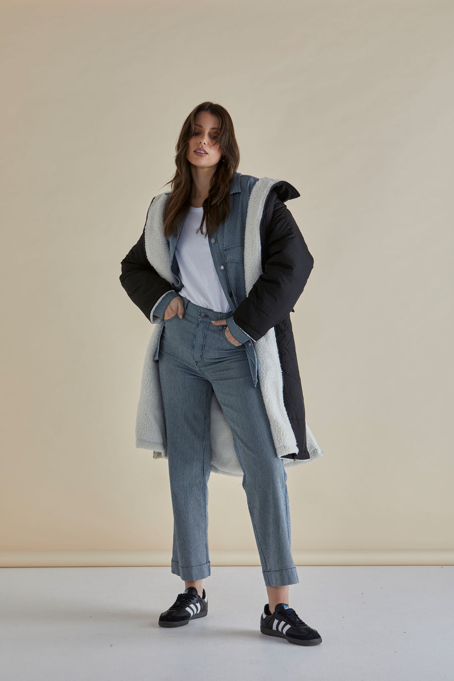 Betty Basics Willow Pinstripe Wide Leg Pant