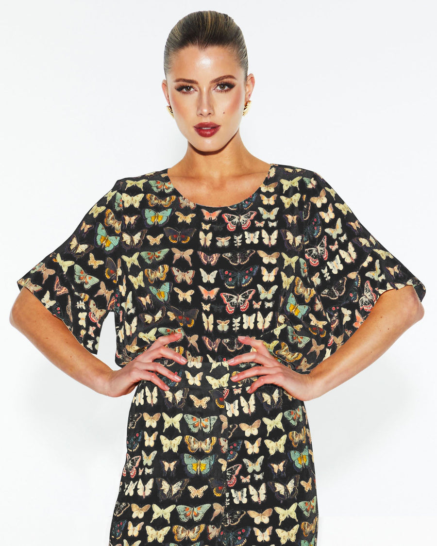 Fate Taking Flight Top Black Butterfly