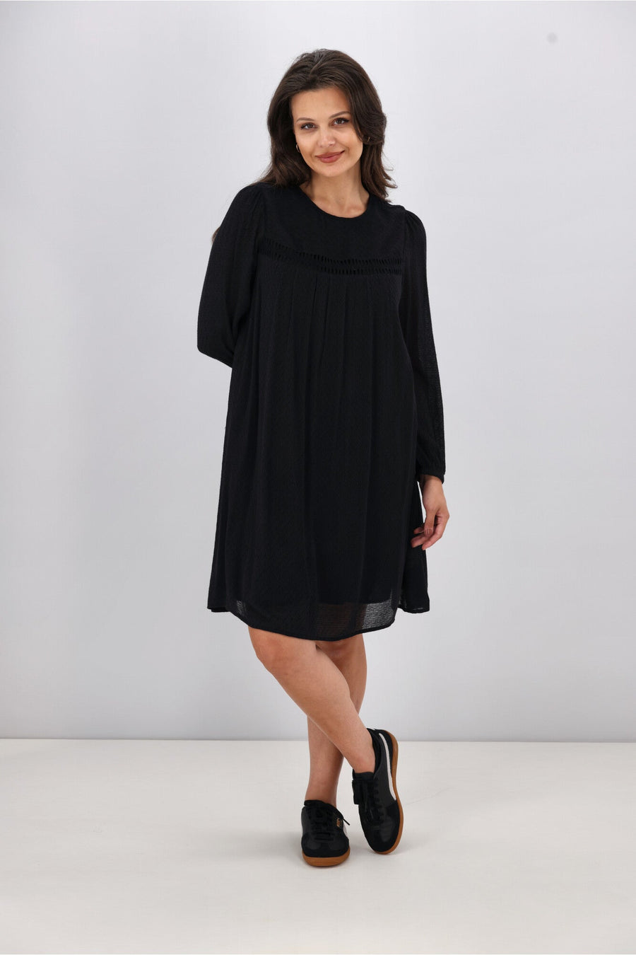 Gloss The Label Evelina Lace Detail Dress Black