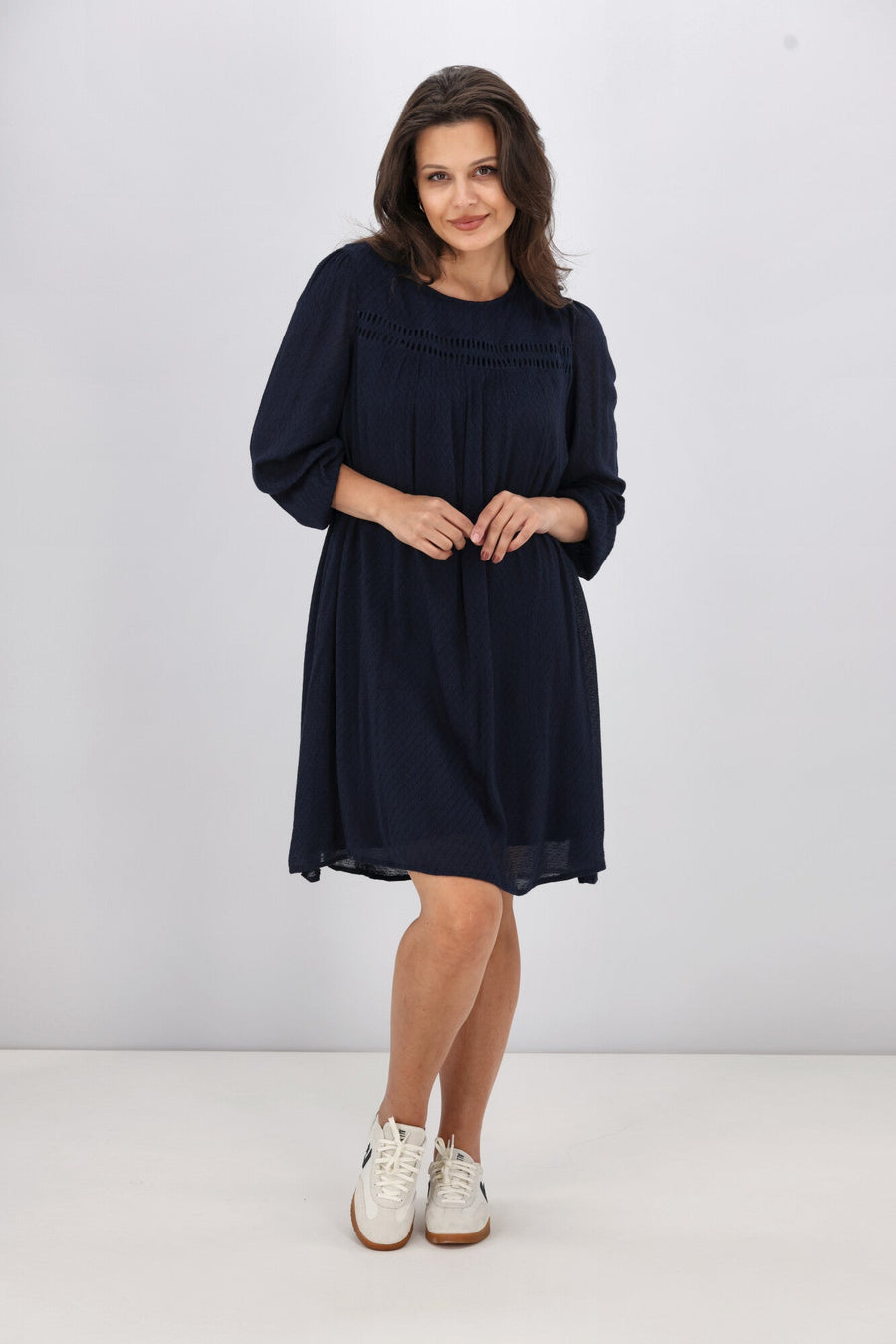 Gloss The Label Evelina Lace Detail Dress Navy