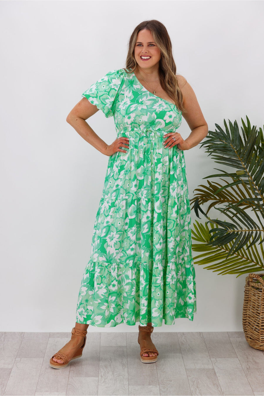 Jar Of Hearts Carita One Shoulder Dress Jade