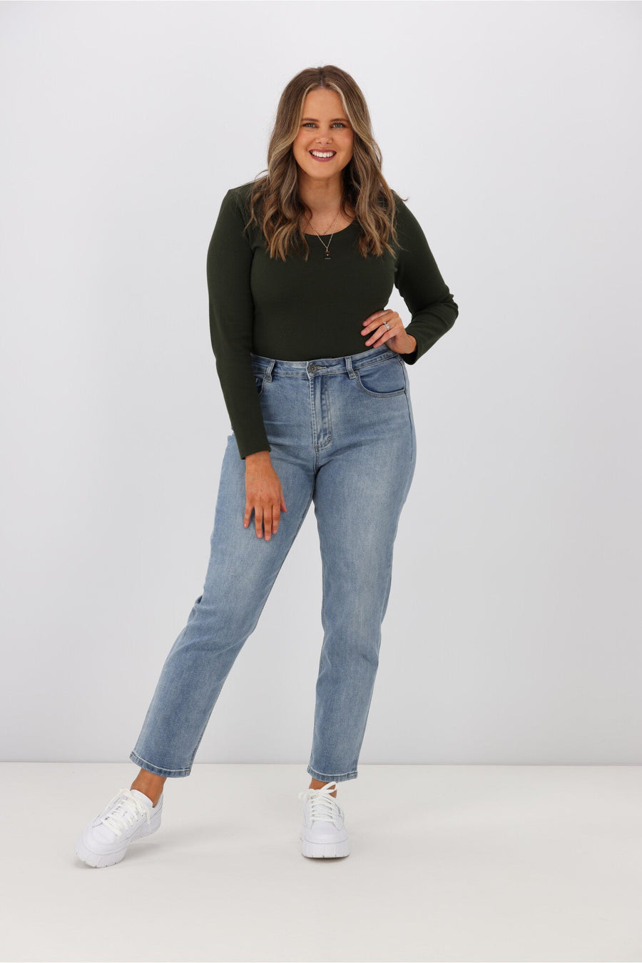 Leoni Olivia Mom Jeans Blue Wash