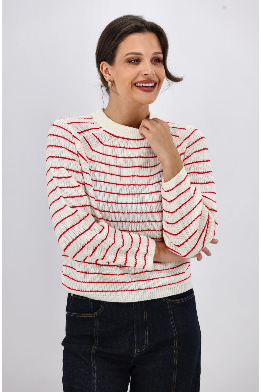 ONLY Base L/S O-Neck Pullover Knit Ski Patrol Stripes