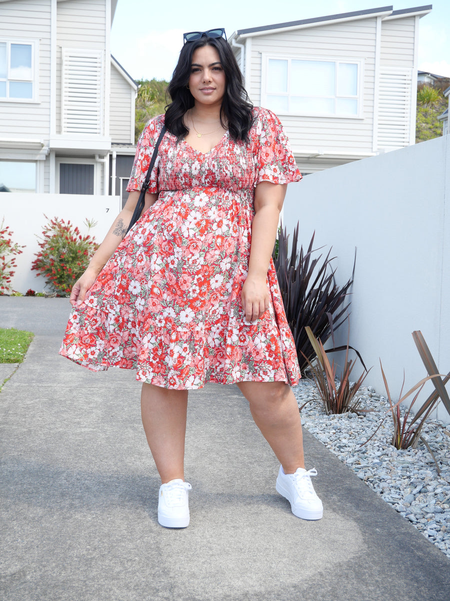 Sunday Boho Sofia Dress Red Floral