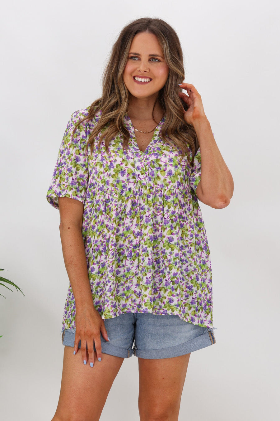 Shine On Label Puff Sleeve Floral Print