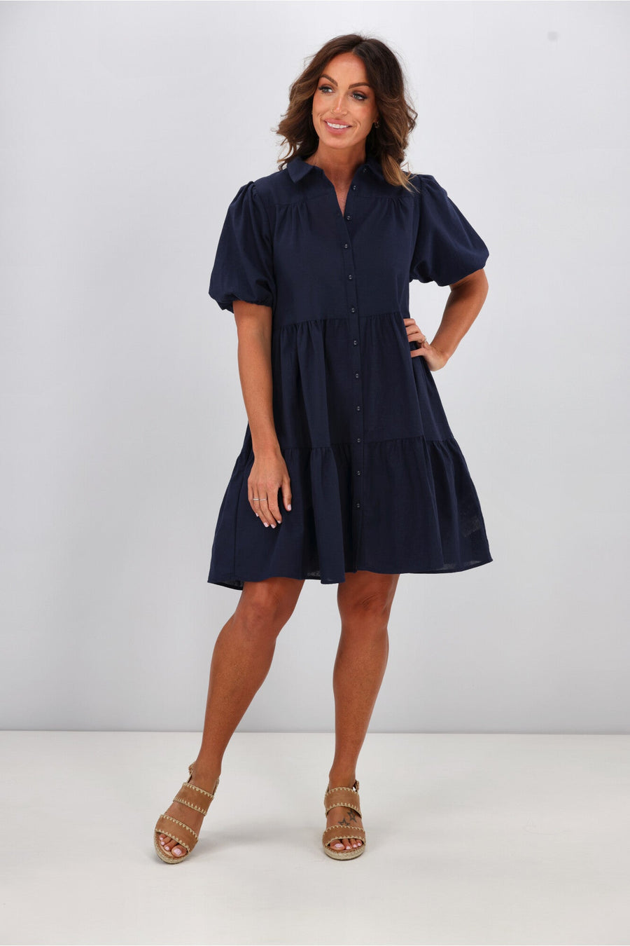 Sass Odell Dress Navy Stripe