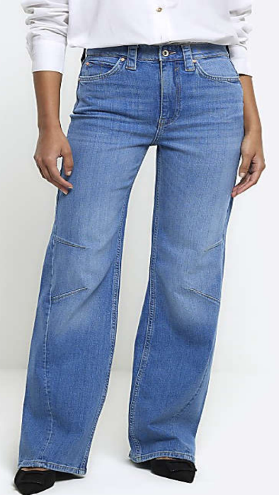 Shine On Label Dawson Wide leg Jean with Darts Vintage Blue